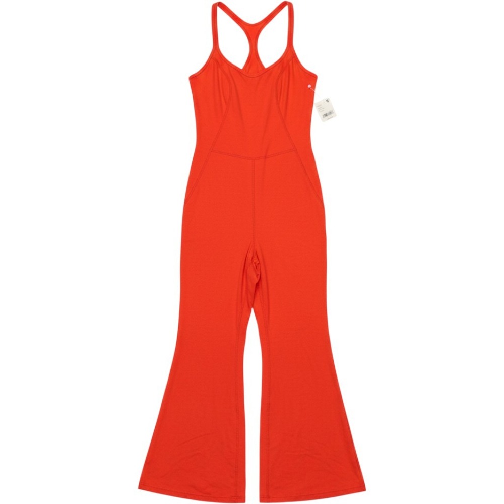 NWT FP Movement Free People Let's Bounce Jumpsuit Onesie Flame Orange L New